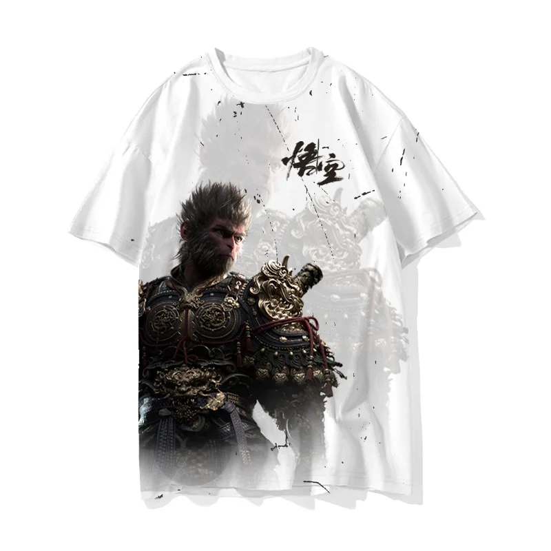 Black Myth Wukong Game Peripheral Short Sleeve T-Shirt For Male And Female Students Breathable Cool Short Sleeve Round Neck T-Sh