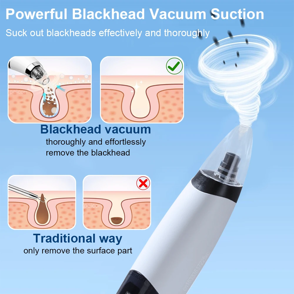 Electric Blackhead Remover Suction Acne Pore Cleaner Face Cleansing Beauty Machine Dead Skin Remover Face Skin Care Tool