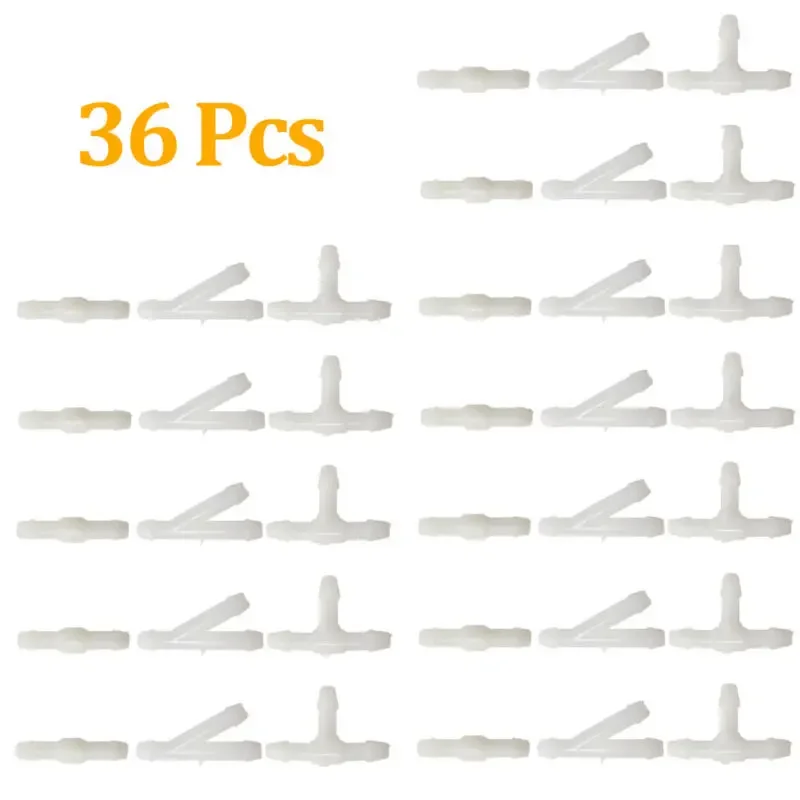 36pcs/set Car Windshield Wiper Tube T/Y/I Type Splitter Windshield Washer Hose Connector Replacement Accessories