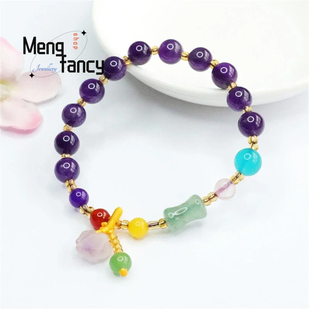 Natural Amethyst Bracelet Tassel Exquisite Elegant Bracelet Colourful High-grade Fashion Fine Jewelry Best Selling Holiday Gifts