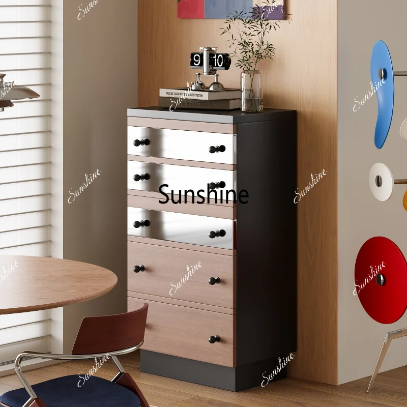 Modern simple solid wood chest of drawers, multi-scene storage cabinet, wall locker