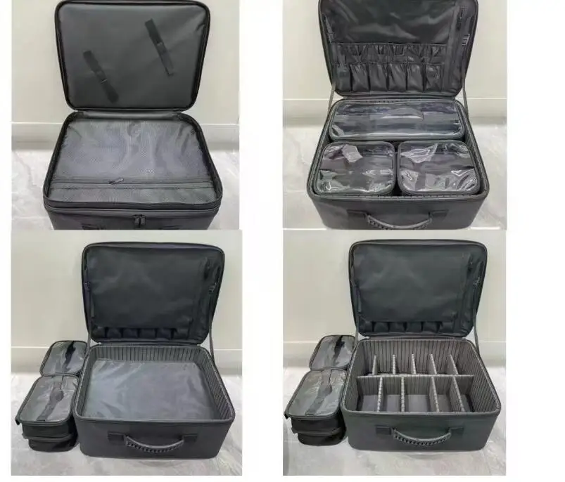 

Women Brush Holder Carry on Cosmetic Suitcase Makeup Bag Large Makeup Case Professional Cosmetic Storage Organizer Box
