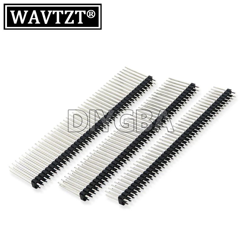 10PCS 1x40 2x40 Single Double Row Male Breakable Pin Header 40Pin Connector Strip For Arduino Black 2.54MM Length 15~25mm