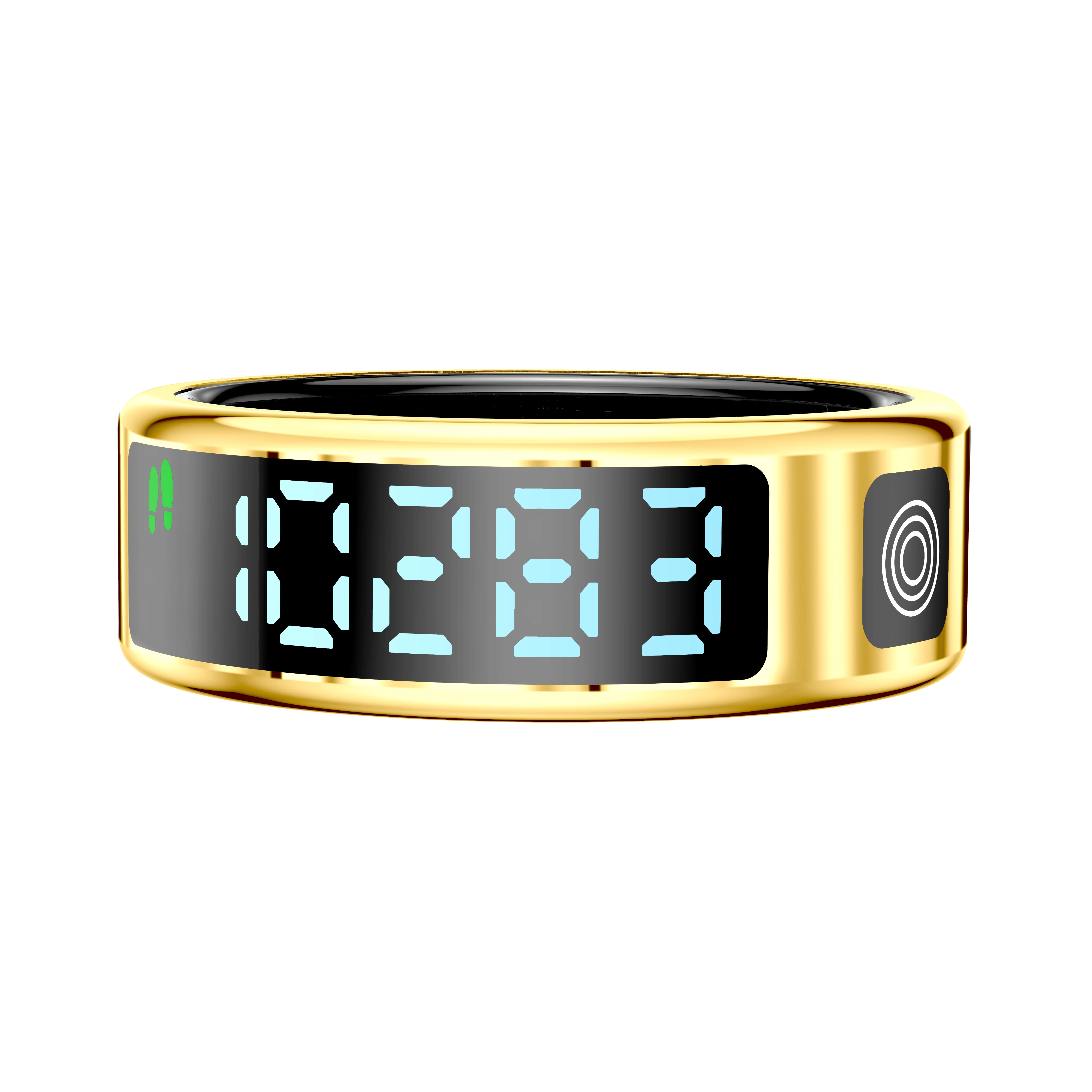 

Smart Health Fitness Ring with Touchscreen App Controlled Sleep and Heart Rate Tracker Includes Alarm Clock