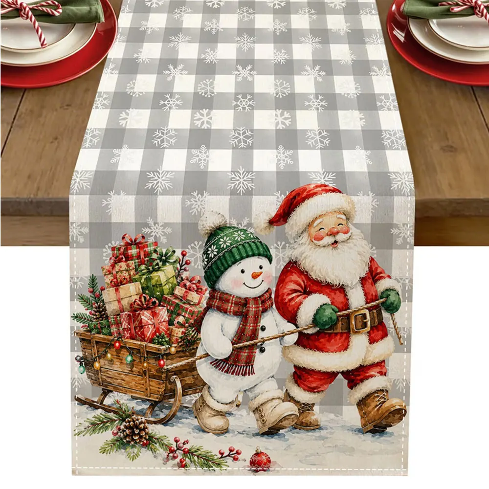 Linen Table Runner Tribal Aztec Geometric Diamond Print on Off White Farmhouse Table Styling  Dining Room