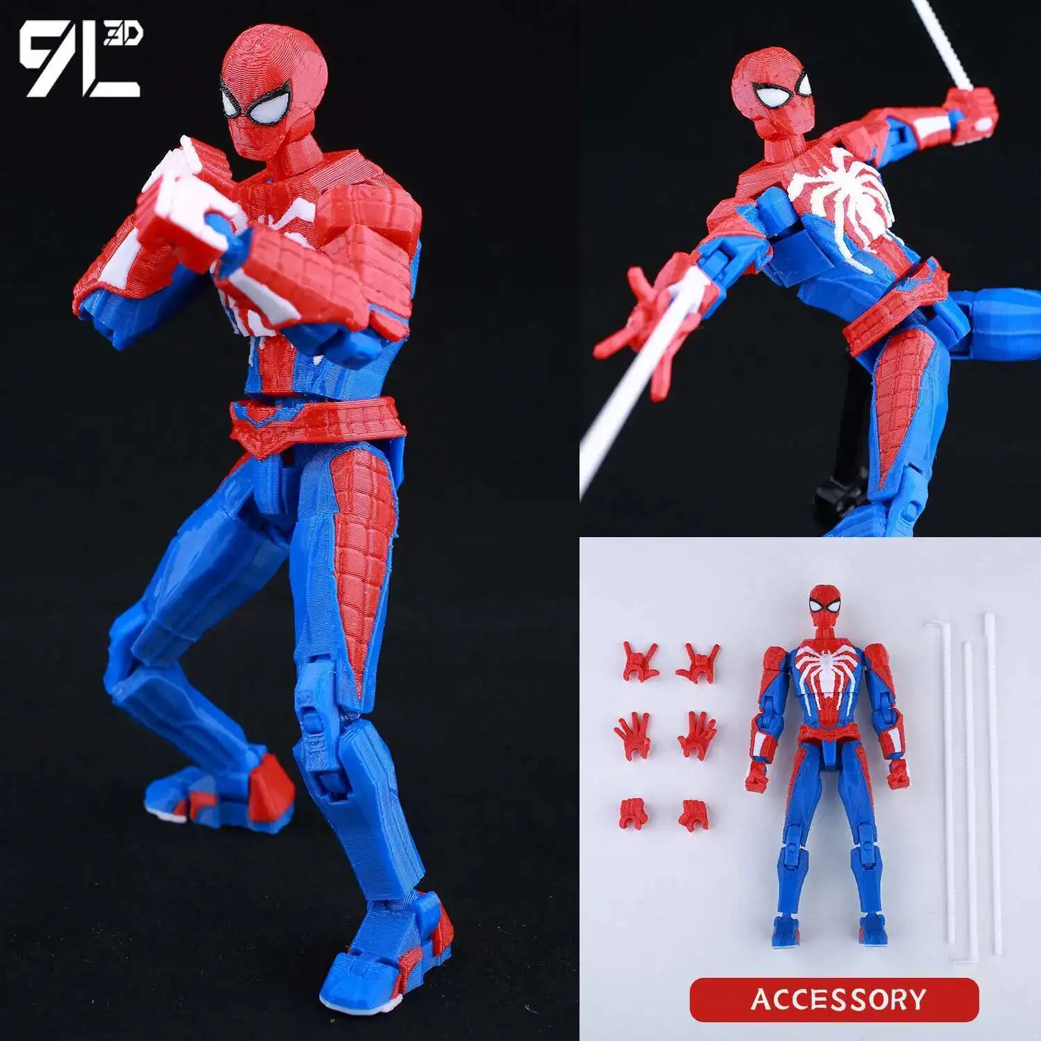 ダミー13 スパイダーマン 9L3D 多関節アクションフィギュア 3Dプリント