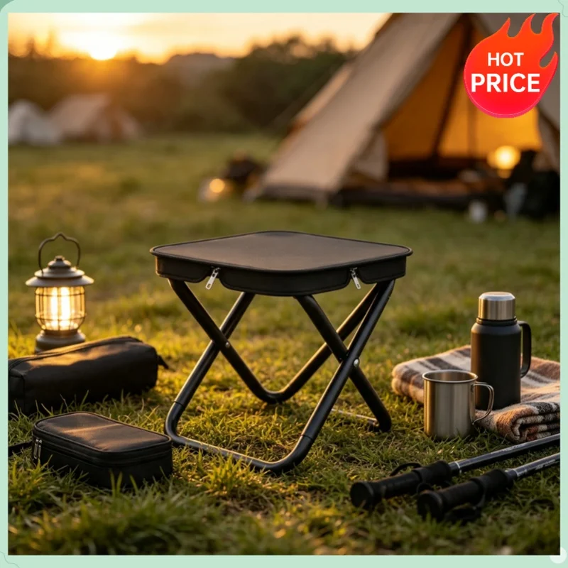 Outdoor folding pencil case small stool pocket stool portable fishing stool camping travel leisure handbag chair