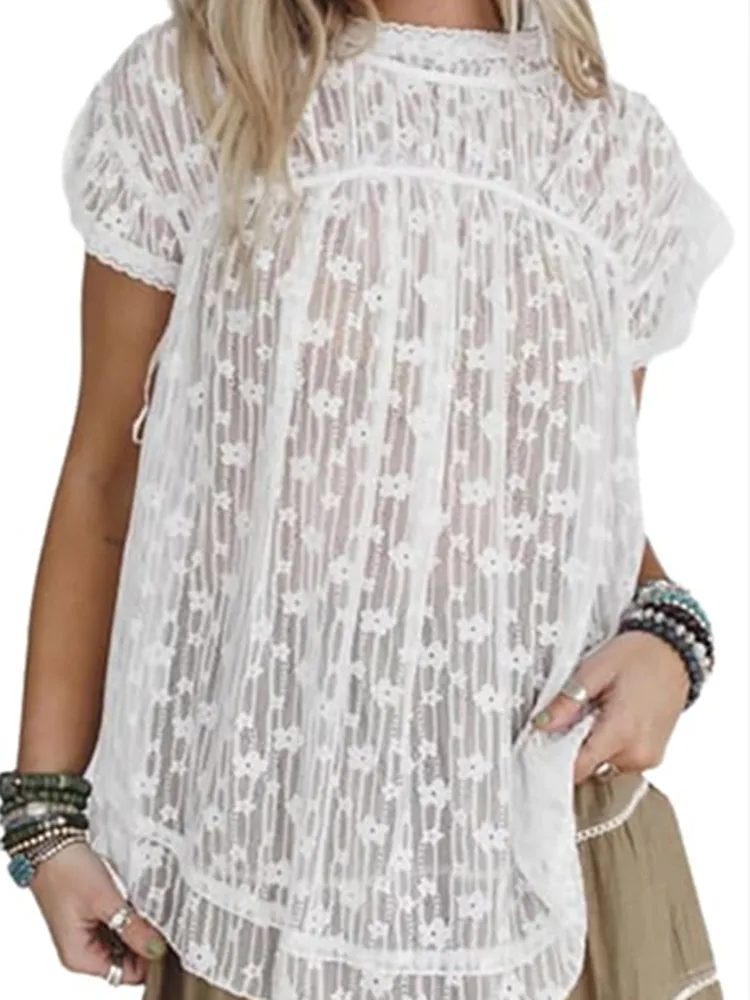 

Женские прозрачные сетчатые топы, футболка с цветочной вышивкой, кружевные топы на бретелях с вырезами, рубашка, наряды на выход