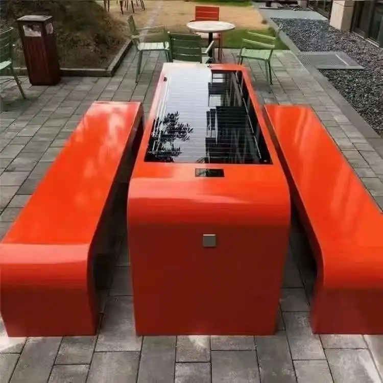 Solar Energy Table Sets Outdoor Park Benches Smart Charging Phone Street Furniture for Garden Community