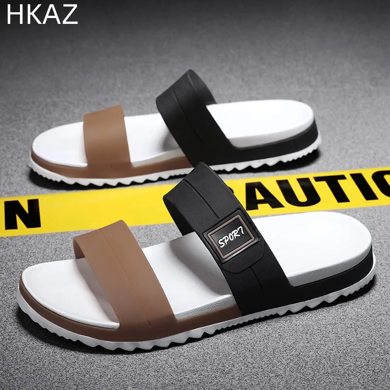 Summer Men\'s Large Size Slippers Jelly Sandals Jacket Flip Flops Beach Sandals and Slippers Wear-resistant Non-slip Breathable