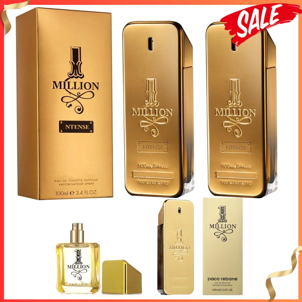 1 millón de perfume Man Gold One Million Colonia para hombres Fragancia de lujo Woody Eau De Toilette Perfume premium de larga duración 100 ml