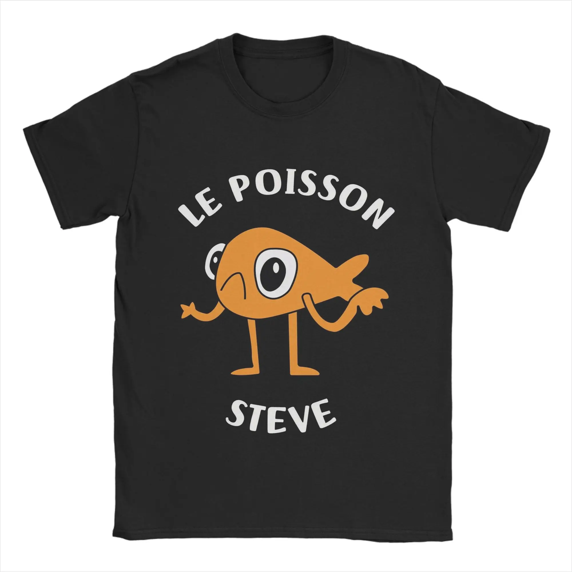 Le Poisson Steve T-Shirt Summer  Funny Fish Meme Popular T Shirts Man Cotton  Plus Size  Clothing Short-Sleeve Street Style Tops