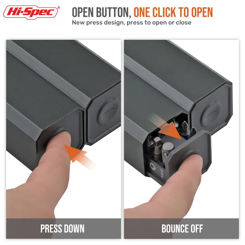 Hi-Spec 40PC Hand Tools Kit Set - S2 Alloy Screwdriver Sets 14-Type Bits, Press-Lock Case Spirit Level Industrial Magnetic Tool