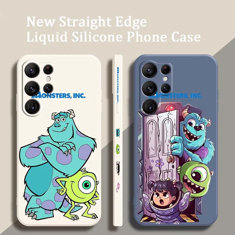 Monster Power Company Cute For Samsung Galaxy S25 S24 S23 S22 S21 S20 Ultra Plus FE 5G Liquid Left Rope Cover Phone Case