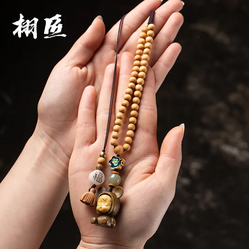 

Cute Little Wanderer Cute Automobile Hanging Ornament Car Interior Hanging Accessories Sandalwood Rearview MirrorBackpack Chamrs
