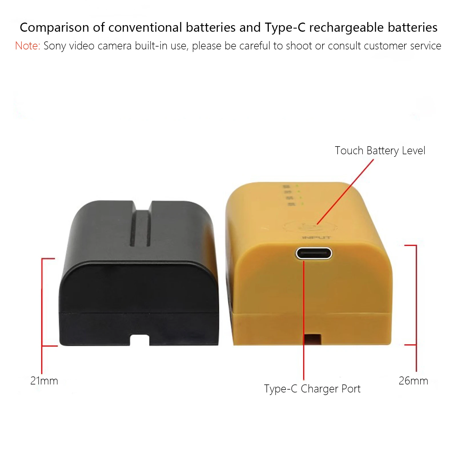 3400mAh NP-F550 بطارية USB-C منفذ شحن سريع للكاميرا Godox LED الفيديو الضوئي لبطارية NP-F لوحات إضاءة LED شاشة فيديو