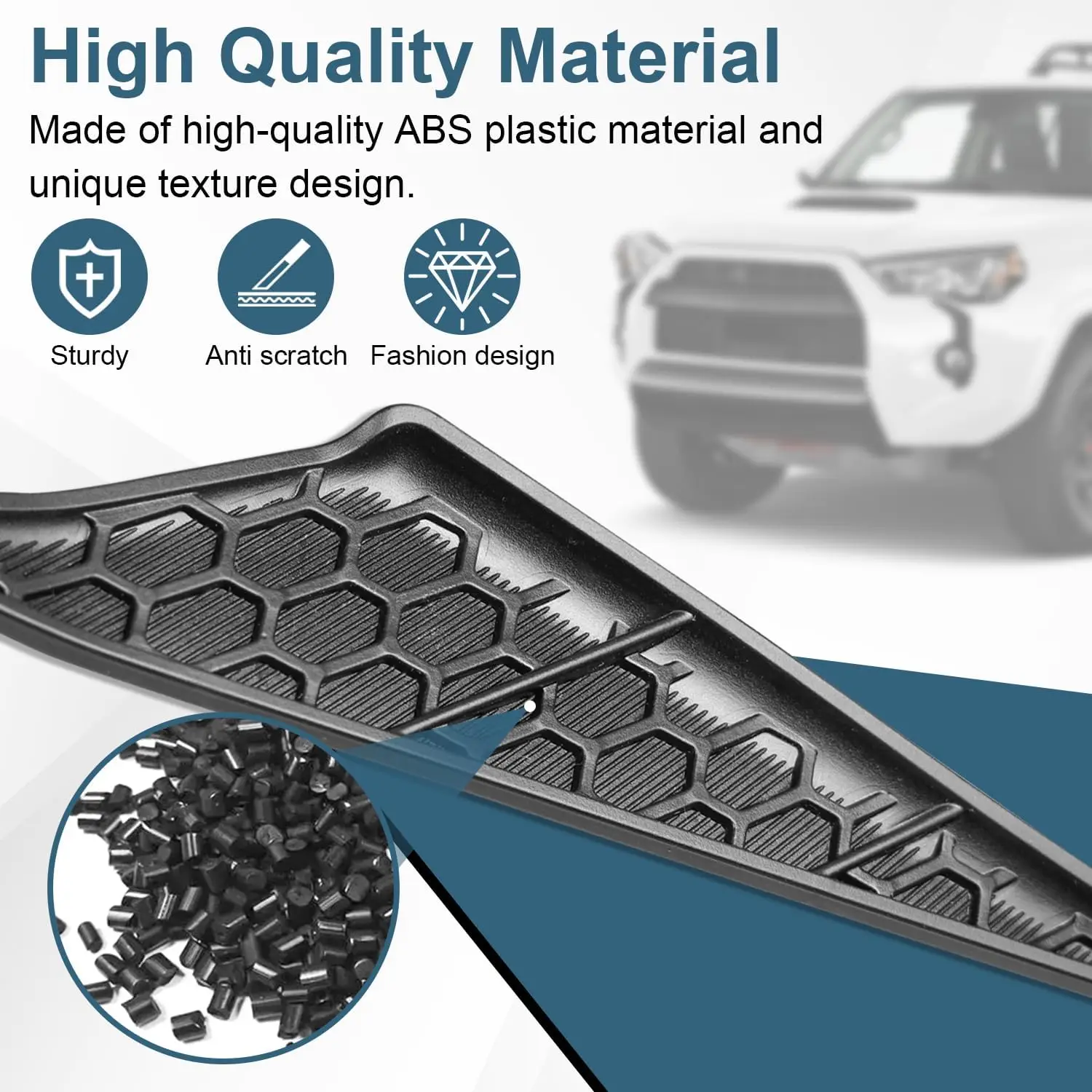 Front Fog Light Decals Fit For Toyota 4Runner 2014-2024 Accessories Front Bumper Grill Trim Insert Overlays Stickers Trim ABS