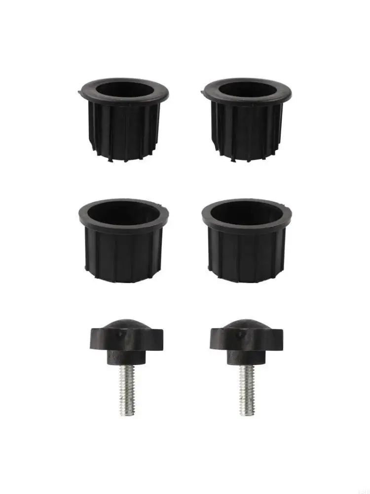 2 Pieces Umbrella Stand Base Screws with 4pcs Umbrella Base Support Hole Ring Plug Sleeve Parasol Pole Cap 1.5