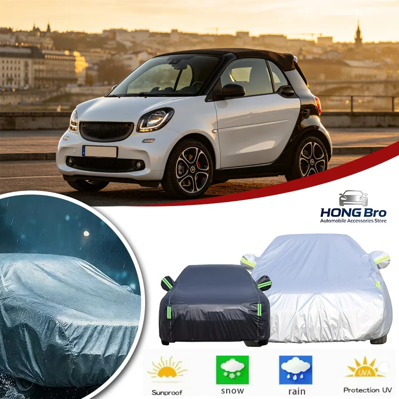 

For Smart ForTwo 450 451 1998-2019 Full Car Cover Outdoor Sun Shade Anti-UV, Waterproof, Snow Rain Protection, Dustproof Cover