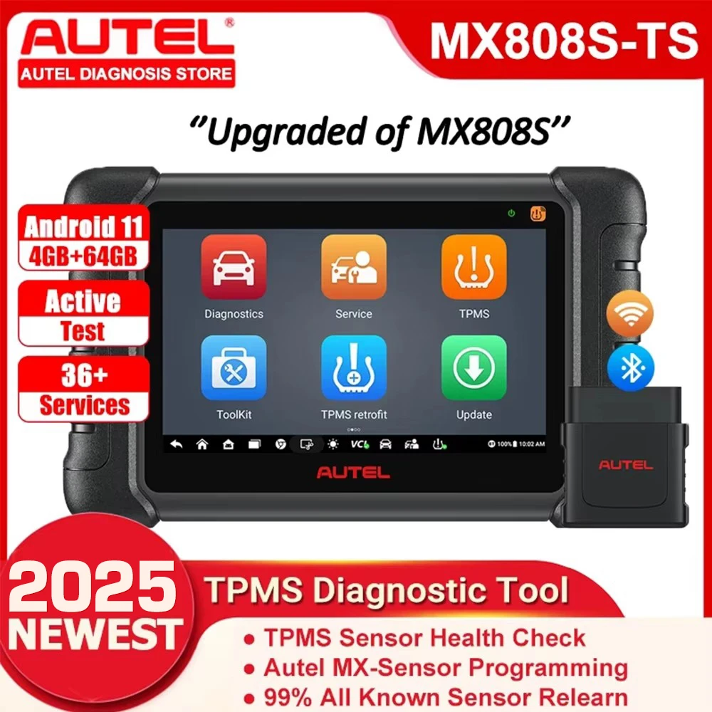 Autel MaxiCheck MX808S-TS Scanner TPMS Diagnostic Tools OBD2 Automotive Scanner 36+Service Active Test Code Reader PK MK808S TS