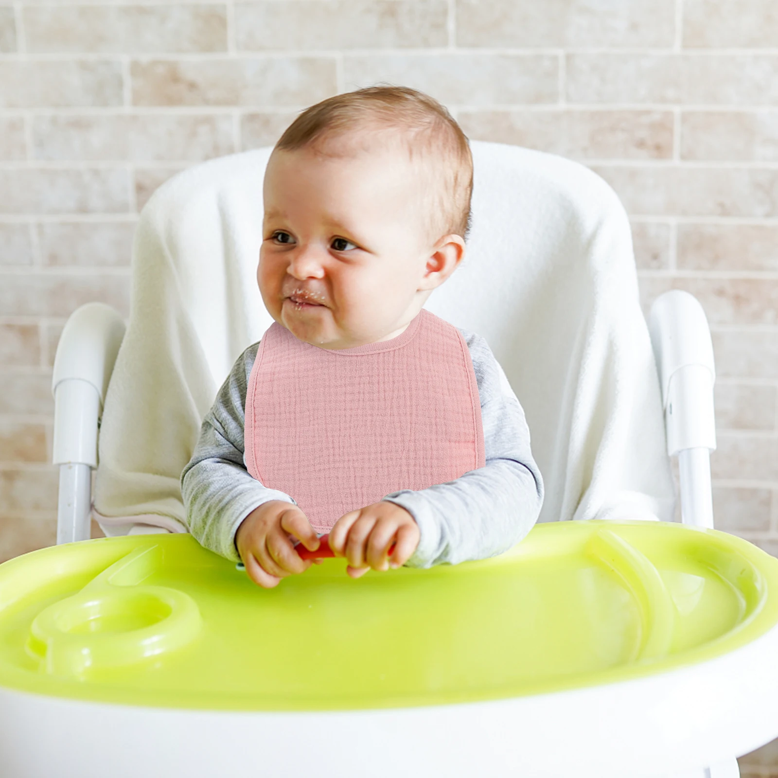 

3pcs Bibs Drooling Feeding Spring Autumn Cotton Feeding Bibs For Baby Girl Gauze Toddler Newborn Saliva Soft Snap Closure