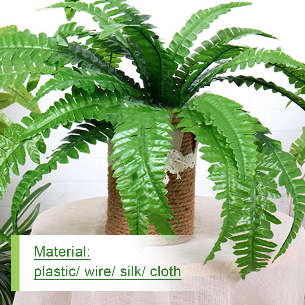 

2-10Pcs Artificial Plants Fake Boston Fern 54cm Large Fake Plants Wall House Plastic Boston Fern Bunch Persian Fern Leave Decor