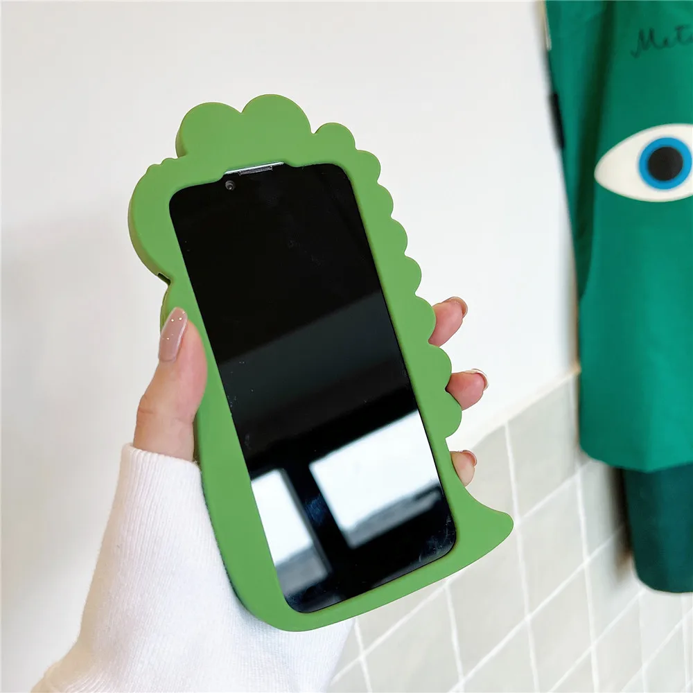 Cute Green Animals Silicone Phone Case for iPhone 15 14 13 12 11 Pro Max Xr Xs Max X 8 7 6 Plus Shockproof TPU Rubber Back Cover