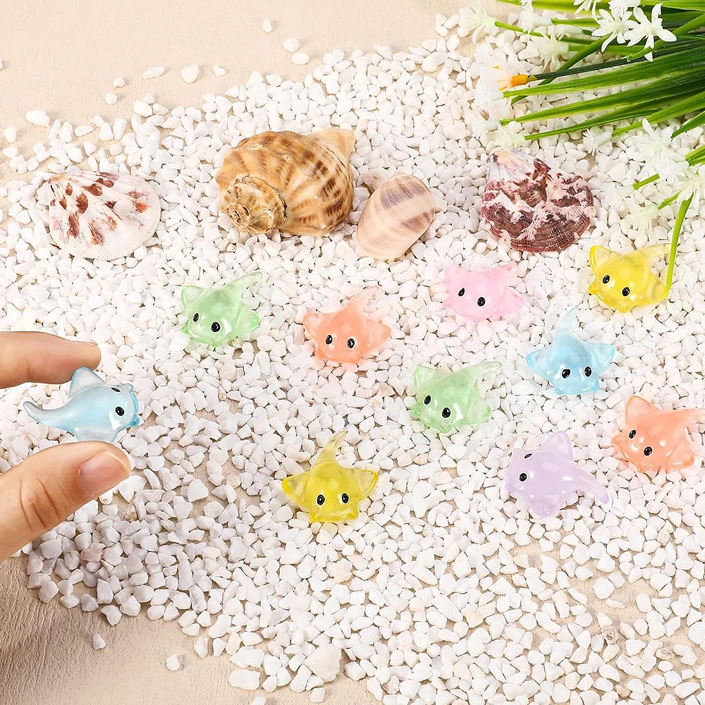 5/10pcs Mixed Mini Resin Sting Ray Miniatures, Cute Fairy Garden Ornament Accessories, Micro Landscape DIY Craft Decoration