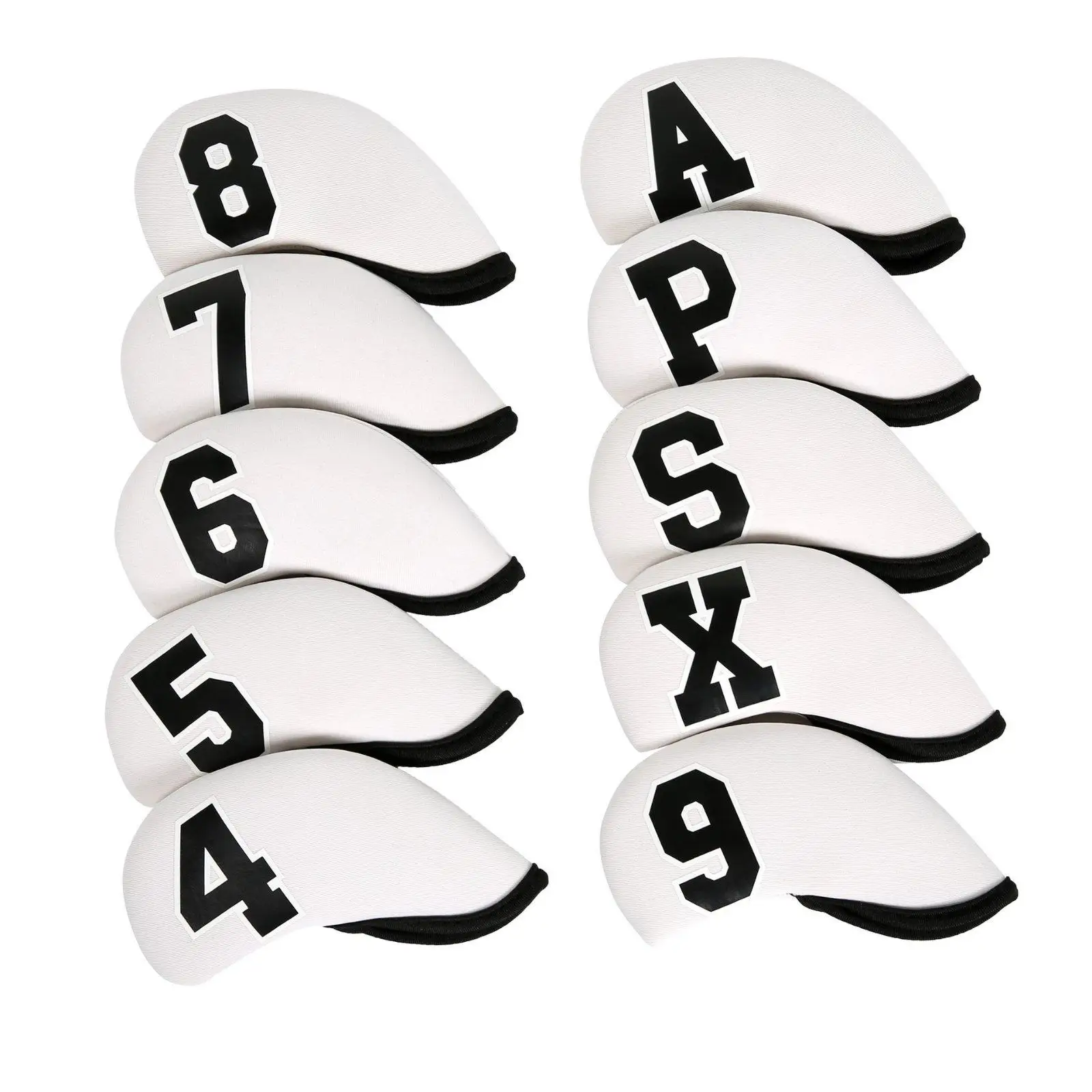 Golf Iron Covers for Club Protection with High Visibility Numbers and Letters for Quick Selection During Play or Practice