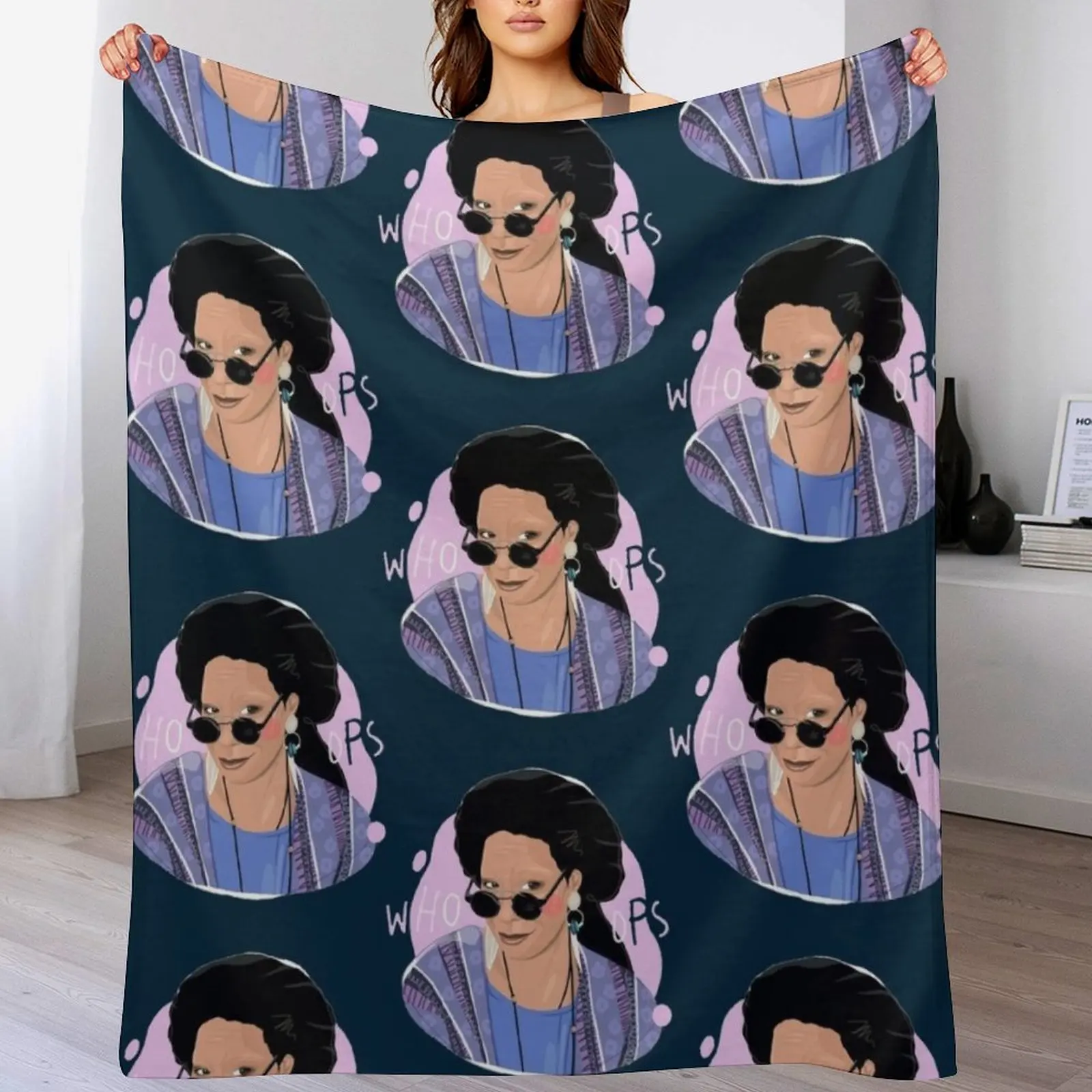 

Whoopi Goldberg Throw Blanket Sofa Quilt christmas gifts manga Soft Big Blankets
