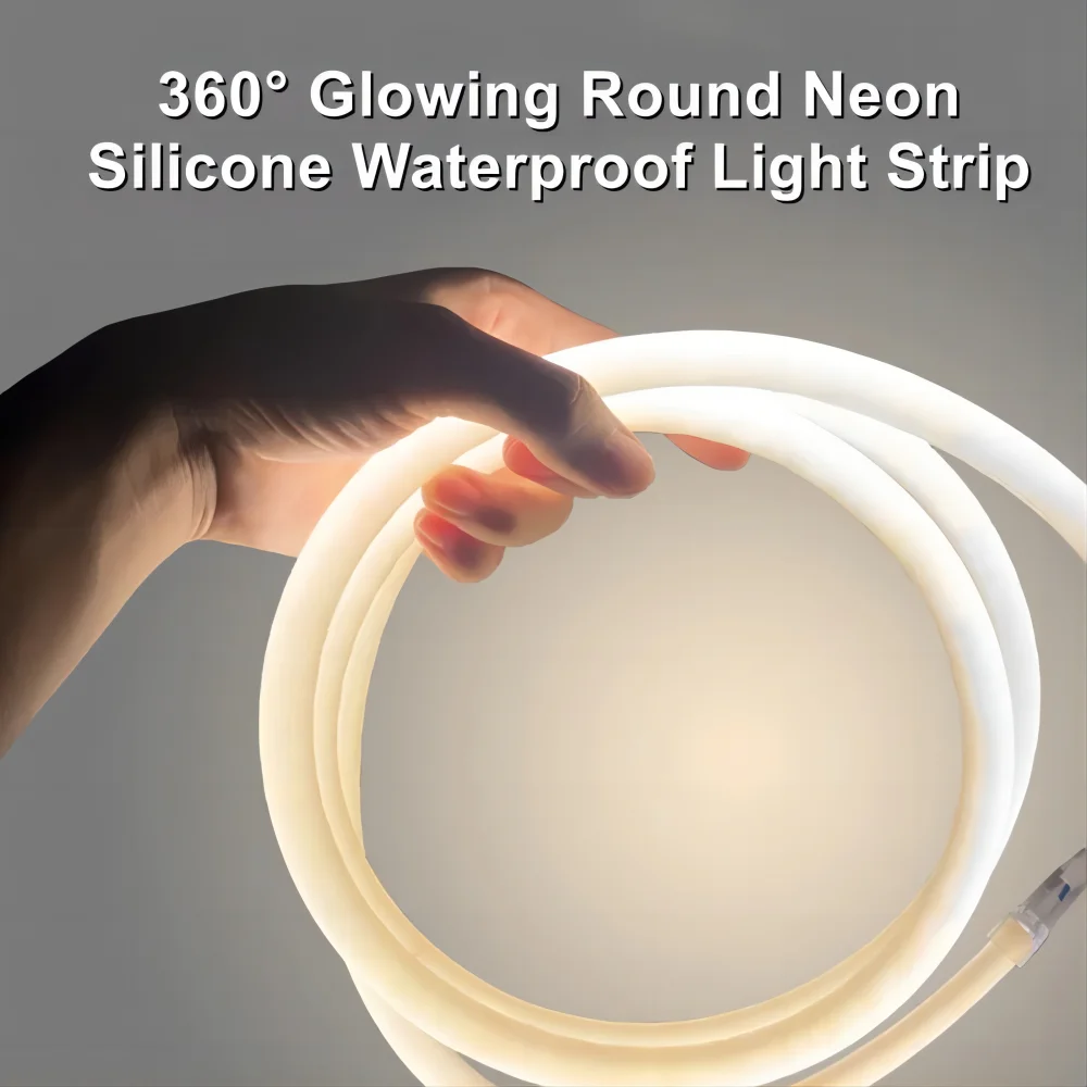 LED neon light strip 22MM 360 degree round DC24V flexible light waterproof IP65 120 lights/meter round outdoor light 5M