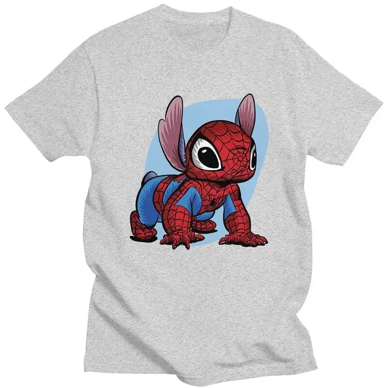 

Classic DStitch Spider Man Anime T Shirts Men Short Sleeve T-shirts Printed Tee 100% Cotton Slim Fit Tshirt Merch