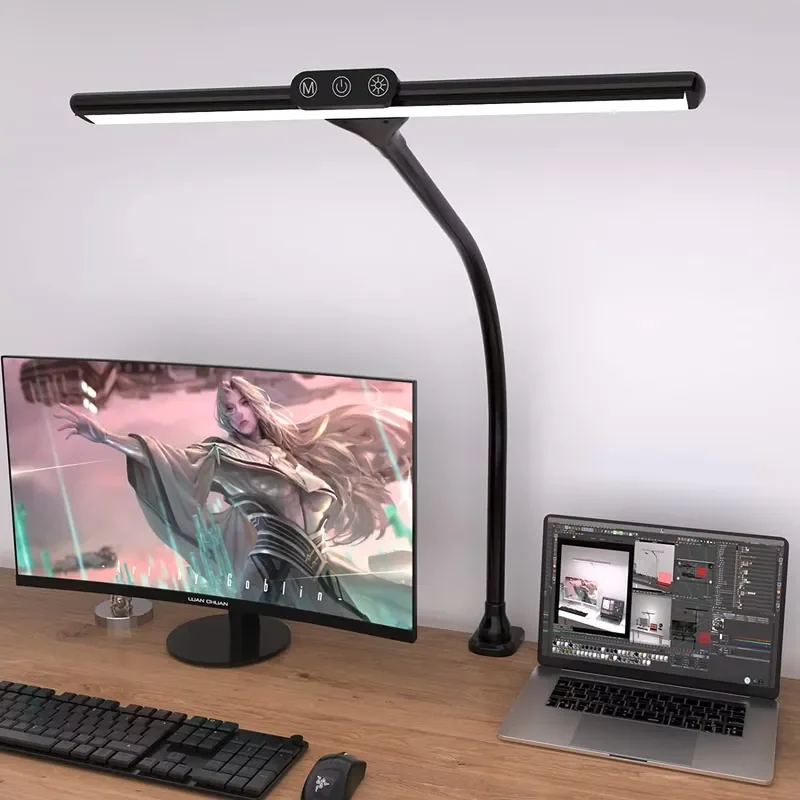 Modern desk lamp with wireless charging, dimmable reading lamp, touch console lamp for home office