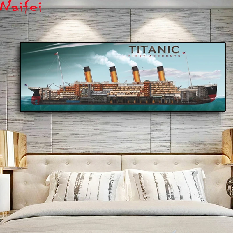 Full Square-Round Drill 5D DIY Diamond Painting -Titanic ship- Embroidery Cross Stitch 5D Home Decor Gift