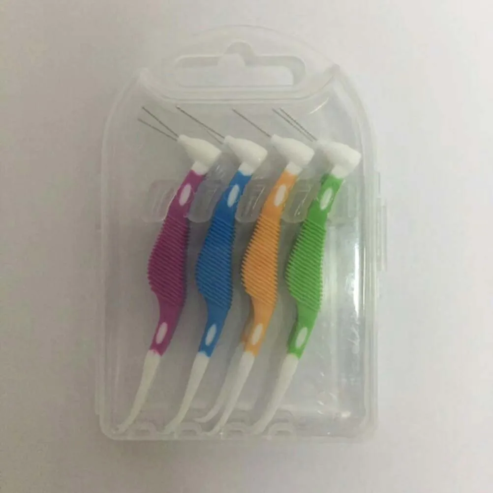 

8pcs Hippocampal Shaped Interdental Brush Cleaners Interdental Floss Oral Care Tool (Green + Orange + Blue + Purple