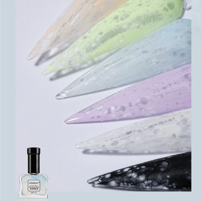 Bubble Ocean Wave Nail Art Glue Nail Poke White Black Lace Hollow Gradient Color Nail Painting Art Gel UV LED Soak Off Varnish