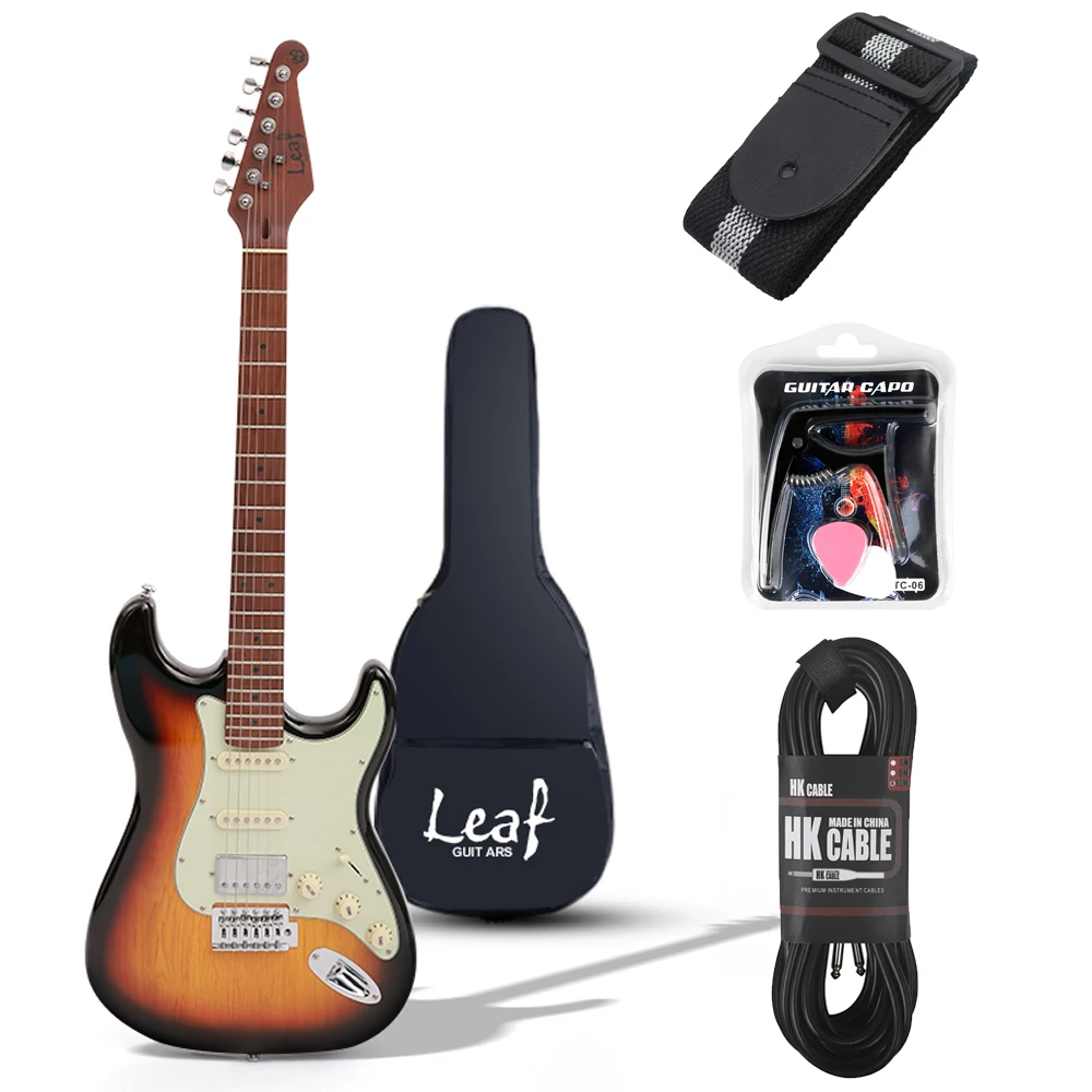 ALP-LS-306 Electric Guitar, Beginner Electric Guitar, HSS Pickups, Roasted Maple, Noise Reduction Electric Guitar, 39 in