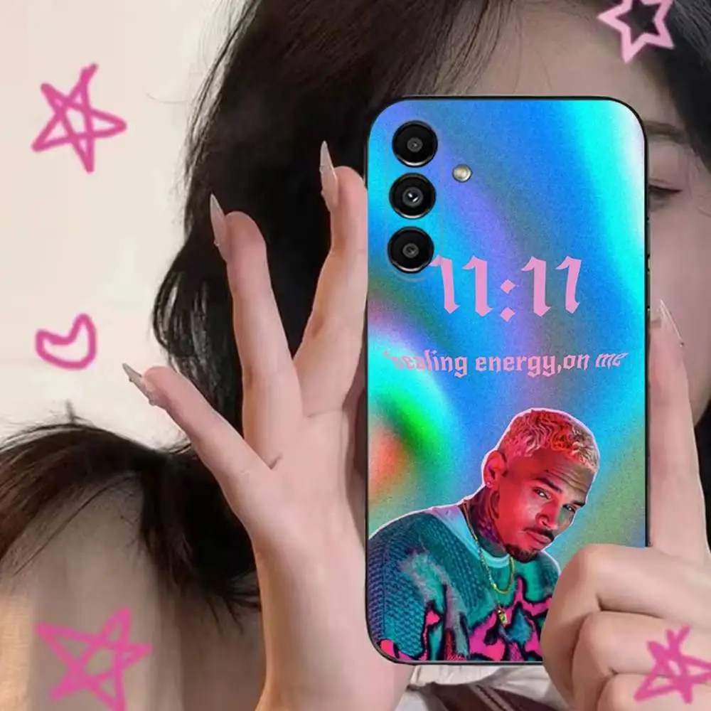C-Chris Brown 11 funda de teléfono para Samsung S24,S21,S22,S23,S30,Ultra,S20,Plus,Fe,Lite,Note,10,9,5G funda suave negra