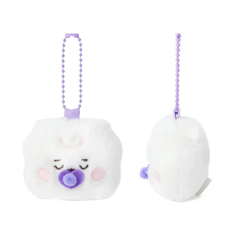 BT21 Baby Sleeping Head Shaped Plush Pendant Sleeping bag series plush toy pendant Cute cartoon backpack ornament Holiday gifts