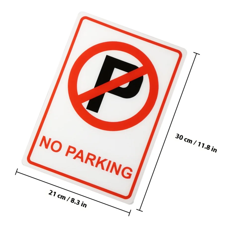 Plastic No Parking Sign Durable Acrylic Weather-Resistant No Parking Warning Sign for Roads Yards Homes Restaurants