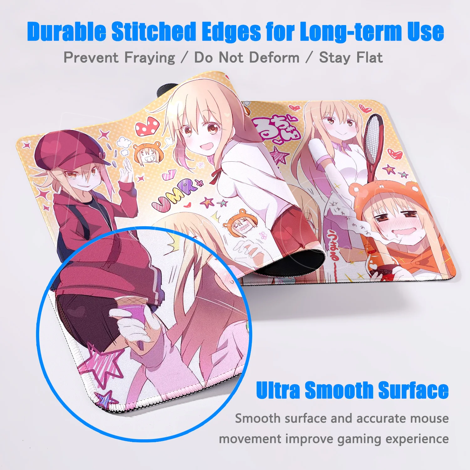 لطيف Himouto Umaru تشان ماوس الوسادة Kawaii أنيمي فتاة حصيرة مكتبية كبيرة الألعاب اكسسوارات الكمبيوتر المحمول XXL لوحة المفاتيح عدم الانزلاق ماوس