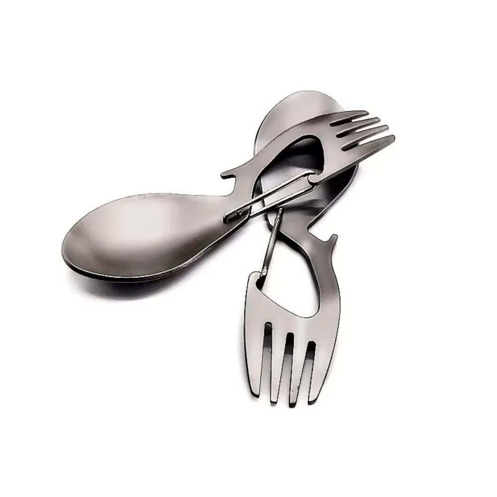 High Quality Portable Fork MultiFunctional 3-in-1 Bottle Opener Pure Titanium/stainless Steel Outdoor Camping Tableware