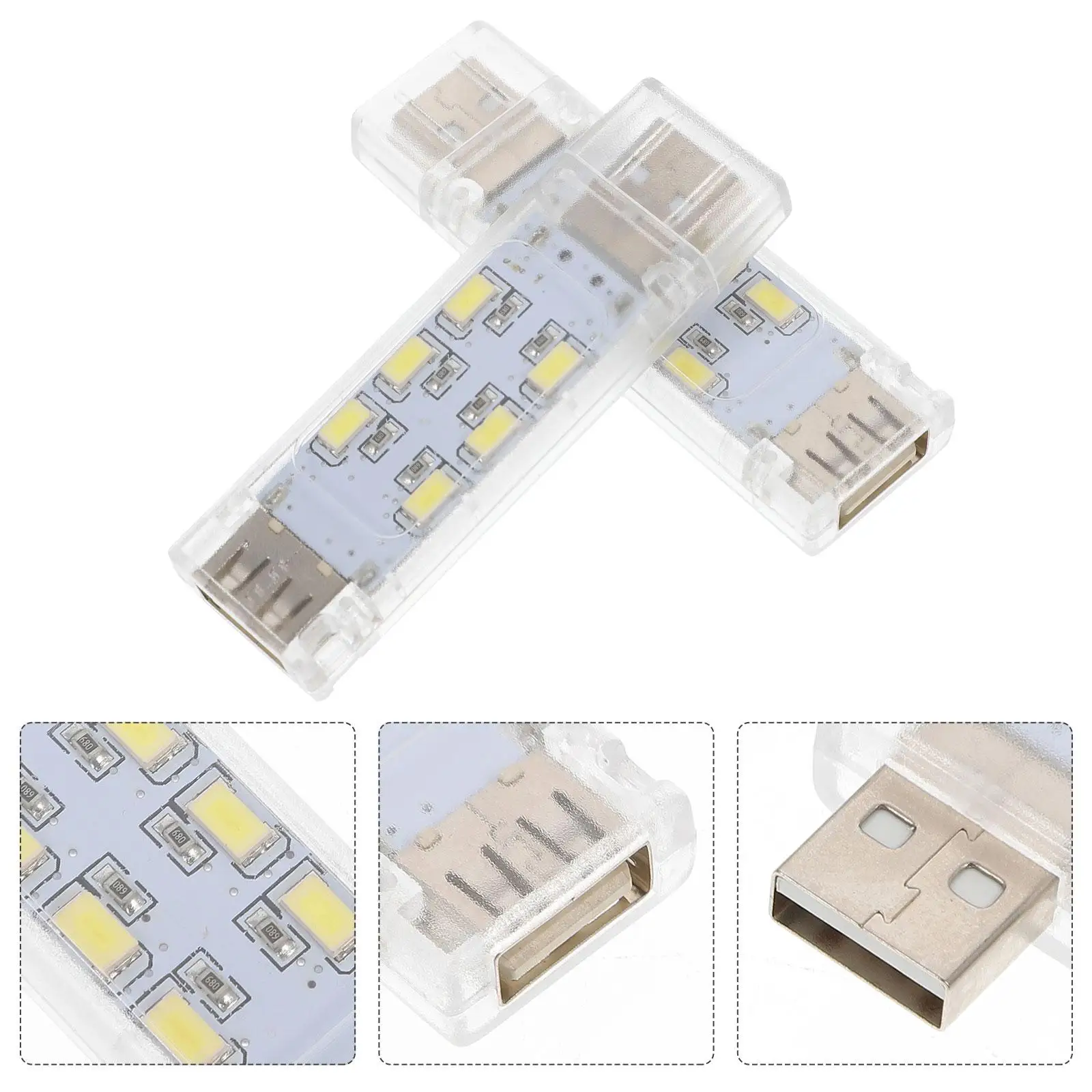 2Pcs USB Light Laptop LED Lamp Computer Reading Reading Bright Enough for Area Working Camping Travel