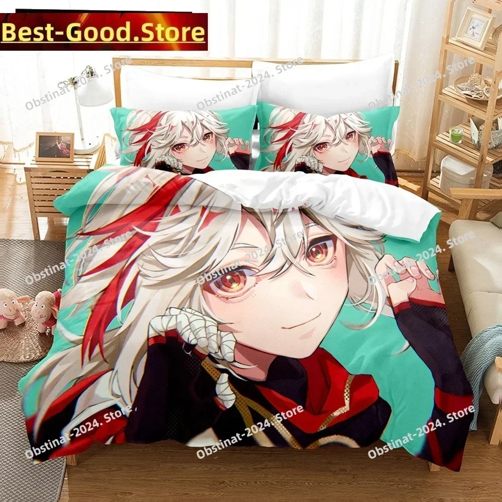 3D Genshin Impact Game Bedding Set Printed single Comforter Quilt Bed Cover Duvet Cover Pillow Case 3 Pieces Set Kids Adult Size