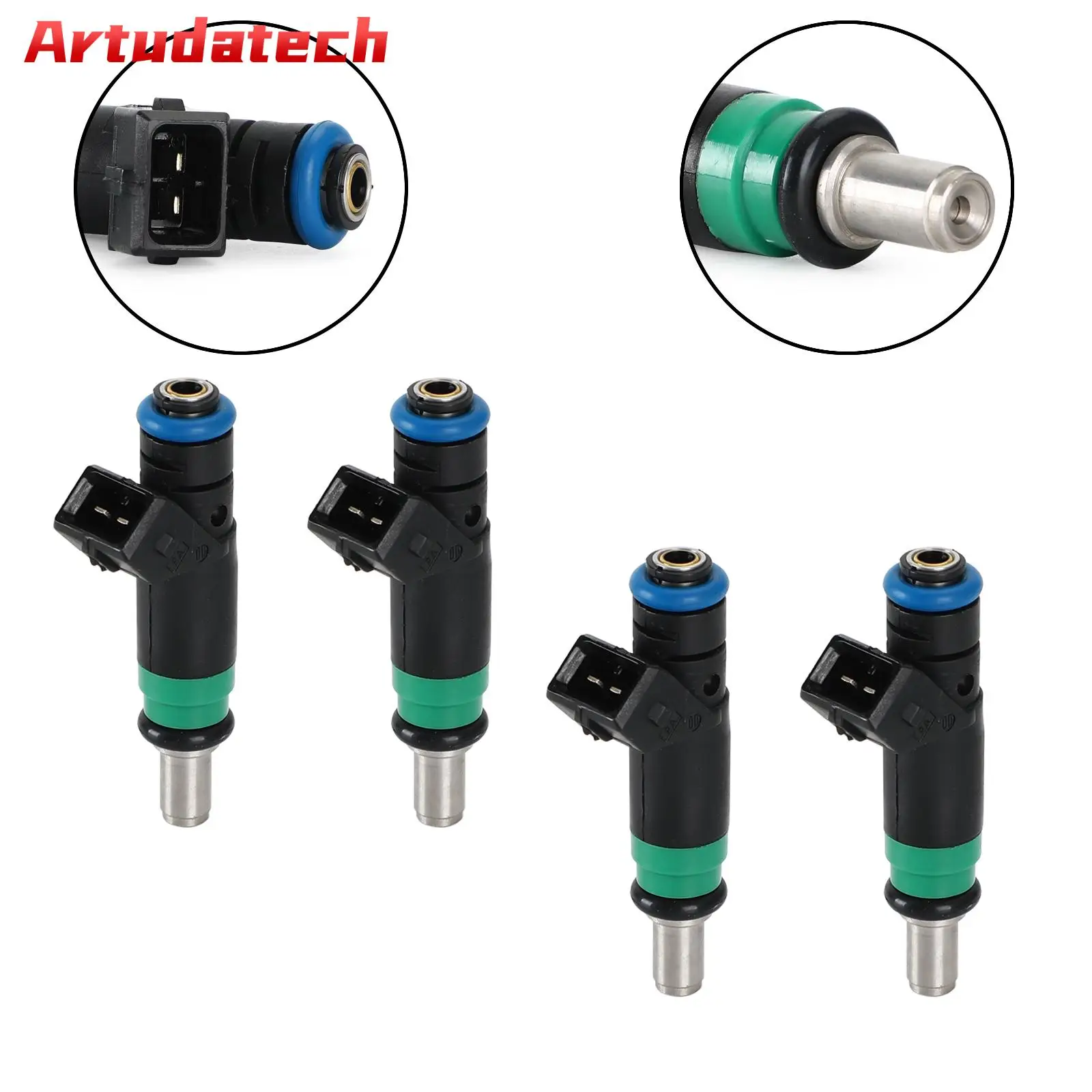 Artudatech 4pcs Fuel Injectors 98MF-BB Fit For Ford Fiesta V 2001-2008 Fusion 2002-2012 1.4L Car Accessories