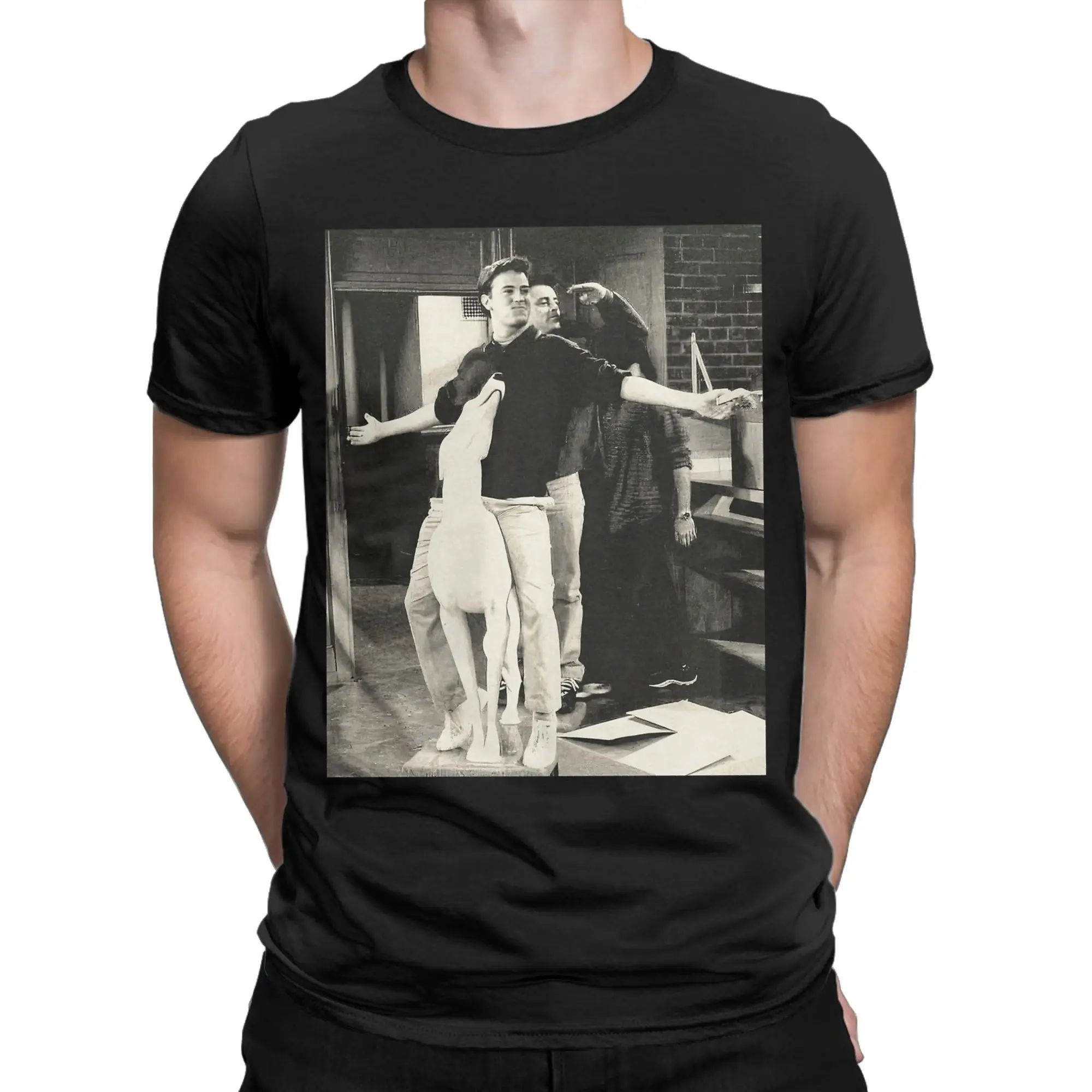 Men T-Shirts Friends TV Show Joey Tribbiani Chandler Bing Cotton Tee Shirt Short Sleeve  T Shirts Round Neck Tops Gift Idea
