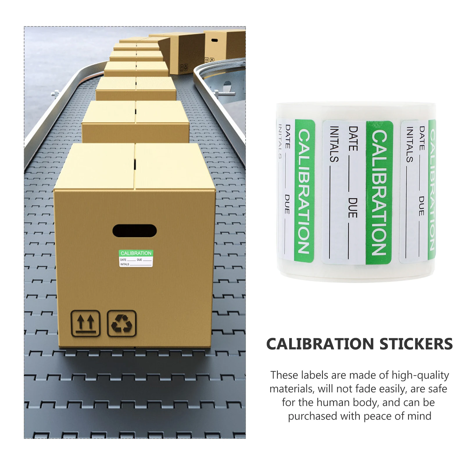 Self-adhesive Labels Maintenance Stickers Calibrated Calibration Due Small for Printer Meter Easy Peel and Qc