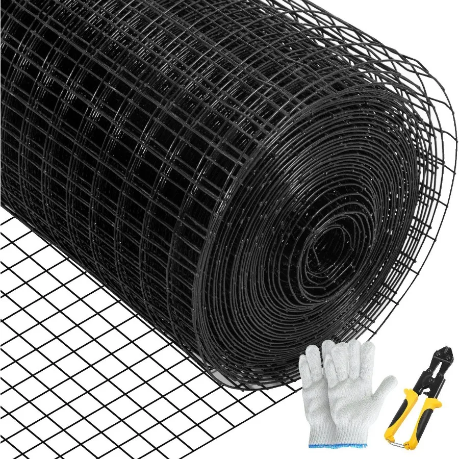 VEVOR Panno hardware 48" x 50' e 1"x1" Dimensioni maglia Acciaio gaanizzato Rivestito in vinile Calibro 16 Filo di pollo Cerca con pinza da taglio
