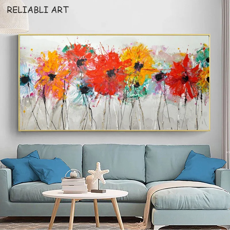 Modern Colorful Poppy Flowers Canvas Painting, Nordic Wall Art Pictures, Poster and Prints for Living Room, Home Decor, No Frame