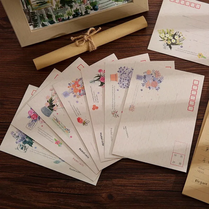 Vintage Floral Envelope Stationery High-End Feel Romantic Artistic Confession Birthday Message Card Paper Letter Scroll